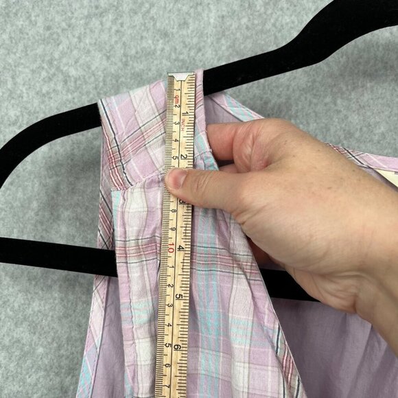 Sundance Willa Tulip Wrap Midi Dress Size 14 Plaid Check Purple Lavender Pockets - Picture 11 of 14